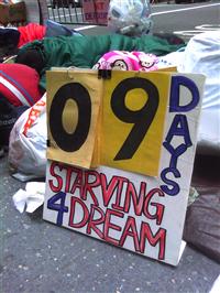 Hunger strikers sleeping in the morning.